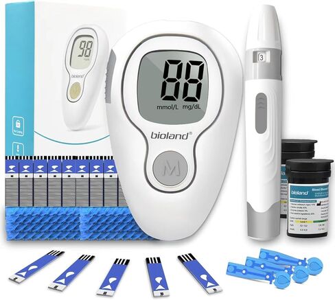 Blood Glucose Monitor Kit, Diabetes Testing Kit, Blood Glucose Meter, 100 Glucometer Strips, 100 Lancets, Test Strips Blood Sugar Meter Glucometer in Saudi Arabia
