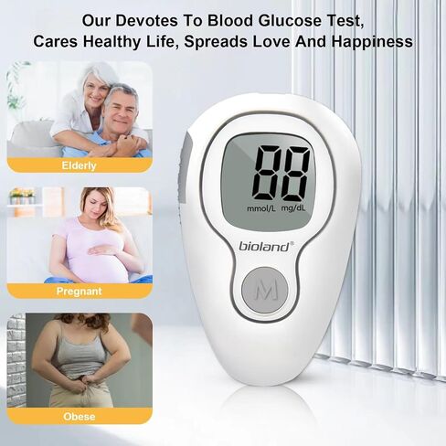 Blood Glucose Monitor Kit, Diabetes Testing Kit, Blood Glucose Meter, 100 Glucometer Strips, 100 Lancets, Test Strips Blood Sugar Meter Glucometer in Saudi Arabia