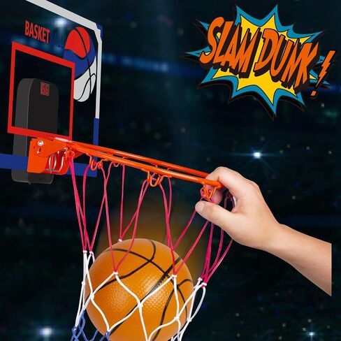 Mini Basketball Hoop Indoor Over The Door Small Basketball Sets, 3 Mini Balls, Foldable Basket, Hand Pump Included, for Bedroom Office in Saudi Arabia