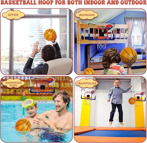 Mini Basketball Hoop Indoor Over The Door Small Basketball Sets, 3 Mini Balls, Foldable Basket, Hand Pump Included, for Bedroom Office in Saudi Arabia