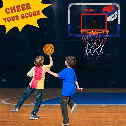 Mini Basketball Hoop Indoor Over The Door Small Basketball Sets, 3 Mini Balls, Foldable Basket, Hand Pump Included, for Bedroom Office in Saudi Arabia