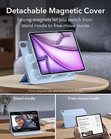 ESR for iPad Air 13 Inch Case M2(2024), iPad Air 13 Case with Pencil Holder, Removable Magnetic Cover, Vertical Stand, Fully Supports Pencil Pro and Pencil(USB-C), Rebound 360 Series, Dark Blue in Kuwait