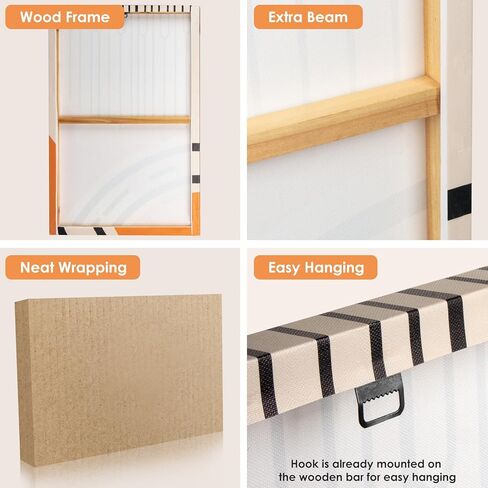 TooCust قماش جدار الفن مجموعة من 3،16x24 لوحات تجريدية جدار الفن لغرفة المعيشة، برتقالي مجردة قماش جدار الفن الملون، صور مقاومة للبهتان ديكور الحائط، ديكورات الحائط لغرفة النوم، مكتب in Kuwait