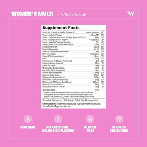 Habit Womens Multi Supplement (60 Capsules) - New Look, Supports General Health & Wellness, 23 Essential Vitamins and Minerals, Fruit extracts, Folate, Iron, B12, Biotin, Non-GMO (1 Pack) in Saudi Arabia