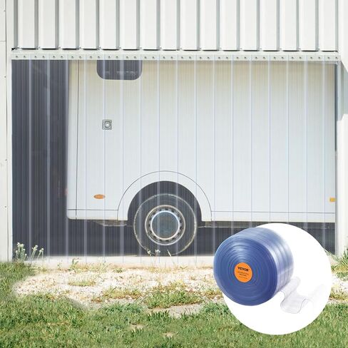 ستارة شريط VEVOR، طول 164 بوصة، عرض 8 بوصة، سمك 0.08 بوصة، شرائط أبواب بلاستيكية مضلعة شفافة، لفة كبيرة لباب شريط ستارة PVC للمستودعات والمصانع ومحلات السوبر ماركت ومراكز التسوق والقاعات والكراجات in Saudi Arabia