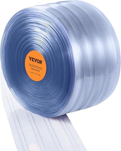 ستارة شريط VEVOR، طول 164 بوصة، عرض 8 بوصة، سمك 0.08 بوصة، شرائط أبواب بلاستيكية مضلعة شفافة، لفة كبيرة لباب شريط ستارة PVC للمستودعات والمصانع ومحلات السوبر ماركت ومراكز التسوق والقاعات والكراجات in Saudi Arabia