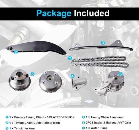 SUSUCAR 24321-2E000 Timing Chain Kit with VVT Gear 243502E001+243702E000 Fits for Kia Soul for Hyundai Elantra 2.0L 1.8L L4 Engine Aftermarket Parts in Saudi Arabia