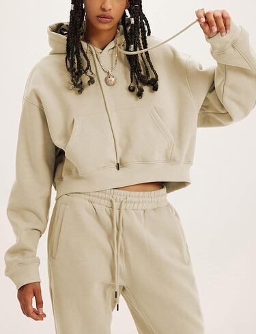 المرأة 2PC المطار تتسابق عارضة هوديي الصوف رياضية البلوز البلوز الركض السراويل جيوب in Kuwait