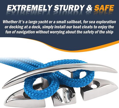 SHENGHUISS 6 Inch (155MM) Boat Folding Cleat Dock Deck Flip Up Flush Mount Boat Cleat Mooring Rope Stainless Steel 316 with Bolts and Nuts in Saudi Arabia