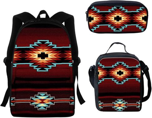 SEANATIVE Lightweight Laptop Backpack Set with Aztec Tribal School Bookbag Lunch Bag Pencil Case in Saudi Arabia