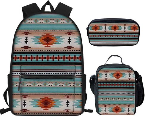 SEANATIVE Lightweight Laptop Backpack Set with Aztec Tribal School Bookbag Lunch Bag Pencil Case in Saudi Arabia