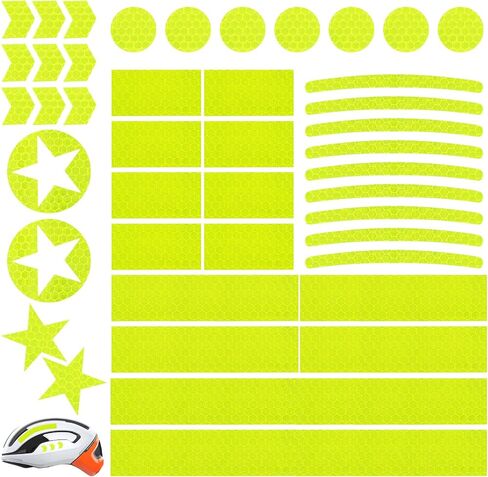 42 PCS Reflective Stickers Warning Reflective Helmet Bike Stickers Waterproof Car Reflective Stickers for Bike Reflective Tape Reflective Decals Night Visibility Adhesive Stickers for Bicycle Scooter in Saudi Arabia