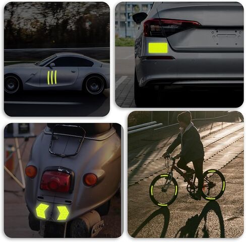 42 PCS Reflective Stickers Warning Reflective Helmet Bike Stickers Waterproof Car Reflective Stickers for Bike Reflective Tape Reflective Decals Night Visibility Adhesive Stickers for Bicycle Scooter in Saudi Arabia