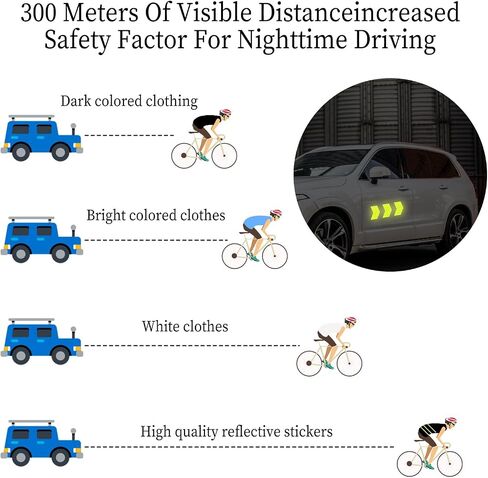 42 PCS Reflective Stickers Warning Reflective Helmet Bike Stickers Waterproof Car Reflective Stickers for Bike Reflective Tape Reflective Decals Night Visibility Adhesive Stickers for Bicycle Scooter in Saudi Arabia