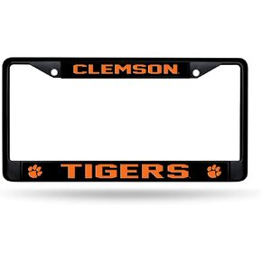 Rico Industries NCAA Clemson Tigers Black Chrome Frame with Printed Inserts 12" x 6" Car/Truck Auto Accessory