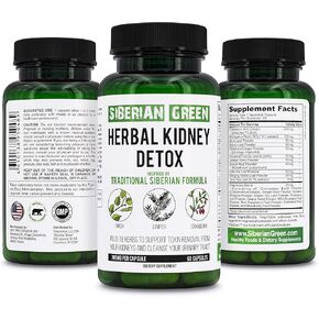 Herbal Kidney Detox 60 Capsules – Cranberry Birch Juniper Traditional Siberian Formula
