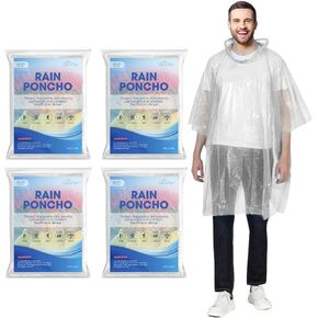 CloudTen Rain Ponchos This Bundle features Four Pieces of Clear Poncho Pack. Rain Poncho, Unisex Adult Rain Ponchos. Made with Thick PPE Plastic ideal for Outdoor essentials.