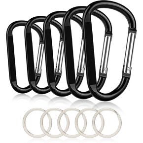 10PCS Carabiner Caribeaner Clip,Extra Large 4" Aluminum Carabeaner Keychain Hook,Spring Snap Key Chain Clip (10D)