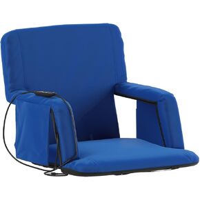 Flash Furniture Malta Stadium Seat with Heated Back and Seat, 6 Recline Positions, Portable Chair with Backpack Straps, USB Battery Pack Not Included, Black