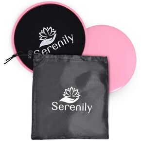 Serenily Sliders for Working Out - Core Exercise Sliders, 2 Dual Sided Gliding Discs For All Floors With Carry Bag & Workout Guide. Abs & Full-Body Fitness Equipment - Compact Slider Set For Home Gym