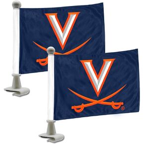 FANMATS 61934 Virginia Cavaliers Ambassador Car Flags - 2 Pack Mini Auto Flags, 4in X 6in, Perfect for Hood or Trunk