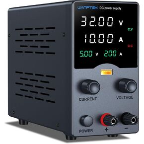 DC Power Supply Variable, Bench Power Supply with Encoder Adjustments Knob, USB Charge Interface, Variable Power Supply with USB Output Current Display, Over-Current Protection (30V 10 Black)