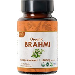 BRAHMI 120 Tablets | Bacopa Monnieri (Brahmi) | Organic and Natural | Vegan and USDA Certified 120tab