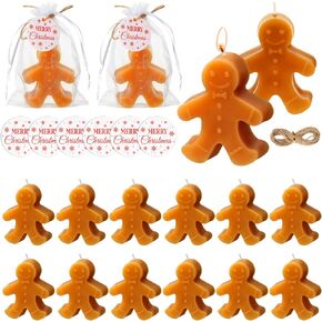 MTLEE 15 Set Christmas Candles Gift Xmas Candles for Home Gingerbread Man Shaped Candle Christmas Tree Elk Candle for Christmas Party Holiday New Year Decoration (Multicolor,Mixed Styles)