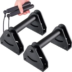 Leikefitness Push-up Stand + a pair of rope skipping. Pushup Bars Non-Slip Base Exercise Home Workout Equipment. Push Up Bar Non-Slip Base Pushup Handles Fitness Push Up Bars for Men & Women with One Pair Of Rope Skipping