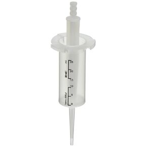 Globe Scientific 3908 Dispenser Syringe Tip with 4 adapters for Repeat Volume Pipettors, 25ml Volume (Pack of 100)