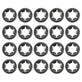 uxcell M8 50Pcs Bearing Clamp Starlock Washer, 65Mn Internal Tooth Lock Washers Tooth Locking Ring Washers Quick Speed Star Nut Locking Fastener, Black