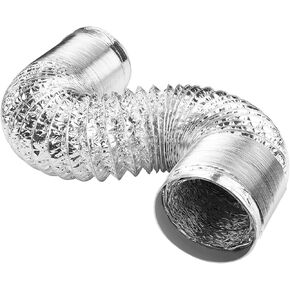 7 inch 5 Feet Flexible Aluminum Ducting Hose, Dryer Vent Hose for kitchen Cooking Exhaust, HVAC, Heating Cooling Ventilation Exhaust, Silver Color