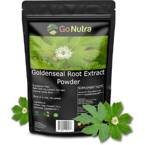 Go Nutra Goldenseal Root Extract Pure Goldenseal Powder Potent 10:1 Goldenseal Extract 4oz. Herbal Supplement Golden Seal Root