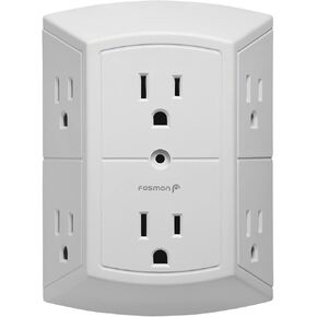 Fosmon 6 Outlet Wall Adapter Tap - ETL Listed (2 Pack), 15A 125V 1875Watts, 3 Sided Grounded Indoor Multi Plug Extender Splitter for Non-Surge Protection Cruise Ship, Travel, Hotel, Dorm, Office, Home