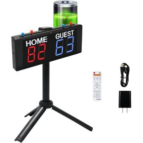 Led Scoreboard Score Keeper Tripod for Basketball Tennis Sports with Remote, Indoor Digitial Score Keeper Button for Games Cornhole Ping Pong Baseball Volleyball Battery Powered