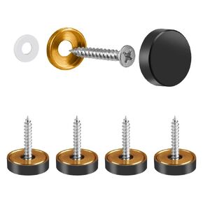 Mirror Screws with Decorative Caps Solid Brass Screw Cap Nails Black Mirror Screws Fasteners (10MM 12Pack)