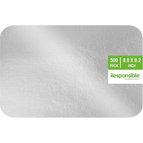 2.25 LB Oblong Take Out Pan Lids, Extra Strength Paperboard Lids for Take Out, Cooking, Baking and Meal Prep (125 Count)