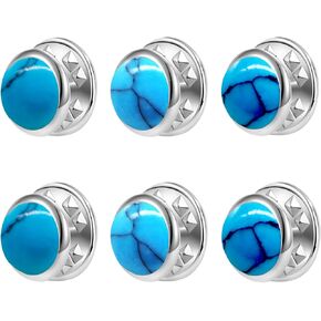 6 Pcs Mini No Sew Black Buttons Brooch Pins Cover up Buttons Fasteners Detachable Reusable Multi-Purpose for Clothes(10mm)
