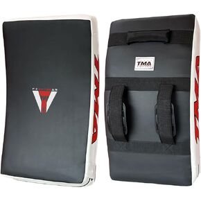 TMA Kick Shield Muay Thai Kickboxing, Heavy Curved Kicking Striking Body Pad, Punching Foot Target MMA Boxing Training, 3 Padded Handles, Martial Arts Karate TKD Taekwondo (ONE PAD ONLY)