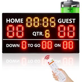 YZ LED Portable Football Scoreboard, Rechargeable Wireless Digital Scoreboard with Remote, Electronic Scoreboard Football Score Keeper for Outdoor/Football Training/American Football Games/Rugby Ball