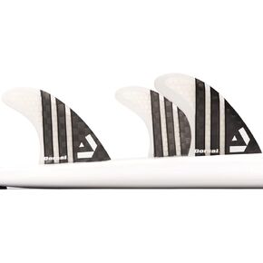 DORSAL Surfboard Fins Thruster 3 Set Future Compatible White Medium Carbon Fiber with Honeycomb Hexcore