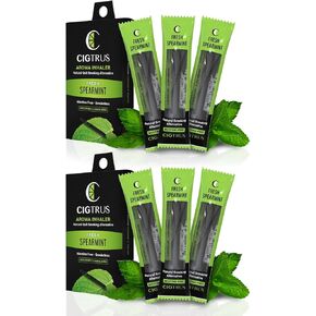 Smokeless Air Inhaler - Natural Smoking Alternative | Tobacco-Free, Nicotine-Free, & Non-Electric | Oral Fixation Relief - Quit Smoking Aid & Stop Vaping Aid | ICY Peppermint - 6 Pieces