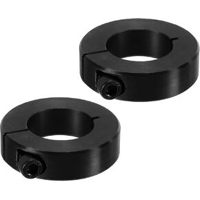 PATIKIL Bore 35mm Single Split Shaft Collar 57mm OD 15mm Thickness, 2 Pack 45#Carbon Steel Locking Collar Clamp Style with Set Screw for Machine Tools Industry, Black