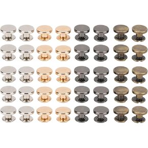 Binding Screw 4 Colors Flat Head Material Screws 40Pcs Rivet 9X5Mm Smoother Surfaces Belts Copper Fixed Chicago Ledger Nail Binding Screw Post