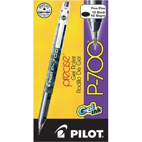 قلم جل بايلوت P-700، حبر أسود، ناعم 0.7 مم، دزينة (PIL38610)