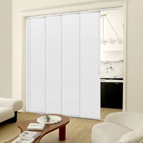 Adjustable Panel Track Blinds Blackout Vertical Blinds, Retractable Track from70 to 133" W, Trimmable Panel Up to 102" H (White)