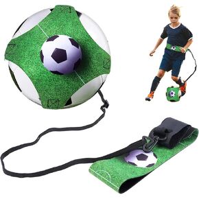 مدرب كرة القدم/الكرة الطائرة/الرجبي، ركلة كرة القدم، التدريب الفردي، المساعدة في التحكم في المهارات، حزام خصر قابل للتعديل للأطفال والكبار، يناسب مقاسات الكرة 3 و4 و5 in Kuwait