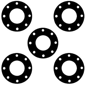 Sterling Seal CRG7106.5IN.062.150X5 7106 Rubber Ring Gasket, 5" Pipe Size, 1/16" Thick, Pressure Class 150#, Neoprene 60 Durometer, Black (Pack of 5)