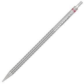 Globe Scientific 1782 Polystyrene Serological Pipette, Standard Tip, Sterile, Red Striped, 25ml Capacity, 345mm Length, Pack of 100