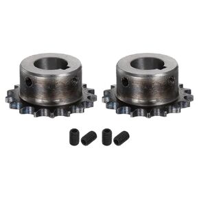 uxcell 2pcs ISO/DIN 06B-1 Roller Chain Sprocket B Type 20mm Bore, 3/8" Pitch, A3-Steel Single Strand Roller Sprocket Hardened 17 Tooth